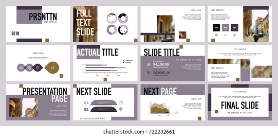 Purple and Brown elements on a white background. This template is the best as a business presentation, used in marketing and advertising, the annual report, flyer and banner