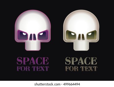 Purple and brown skull.Icon in the form of a skull.Logo for a game.Perfect for printing on T-shirt, hat or bag.