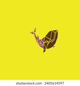 ballena morada y marrón delante del fondo