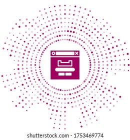 Purple Browser window icon isolated on white background. Abstract circle random dots. Vector Illustration