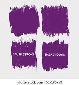 purple brush stroke frame set.flat abstract background for text. design element. boxes shape