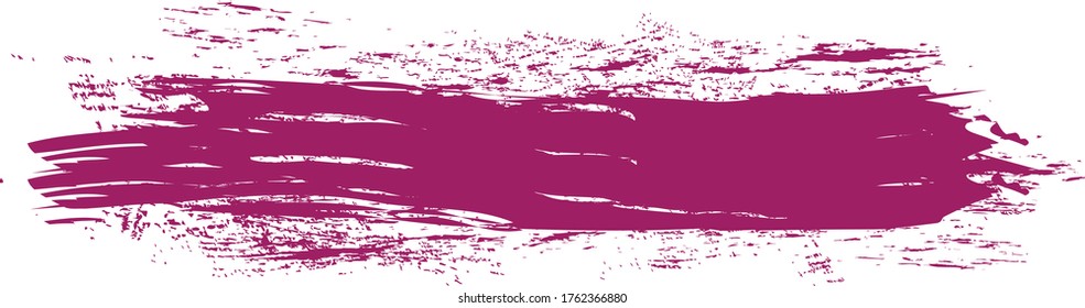 Purple brush stroke isolated on white background. Trendy brush stroke for purple ink paint, grunge backdrop, dirt banner, watercolor design and dirty texture. Brush stroke vector illustration
