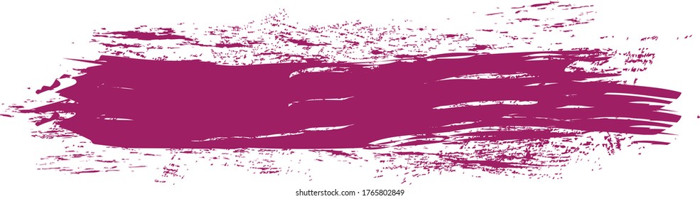 Purple brush stroke isolated on white background. Trendy brush stroke for purple ink paint, grunge backdrop, dirt banner, watercolor design and dirty texture. Brush stroke vector illustration