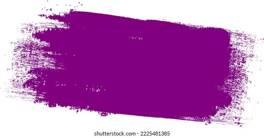 Golpe de pincel púrpura aislado en el fondo. Vector de trazo de pincel para pintura de tinta, elemento de diseño de grunge, banner de suciedad, diseño de acuarela, textura sucia. Icono de pincel de moda, ilustración vectorial