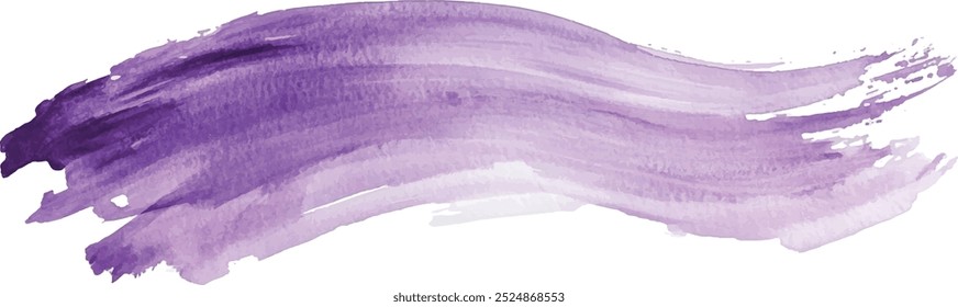 Purple brush stroke isolated on background. Paint brush stroke vector for ink paint, grunge design element, dirt banner, watercolor design, dirty texture. Trendy brush stroke, vector illustration