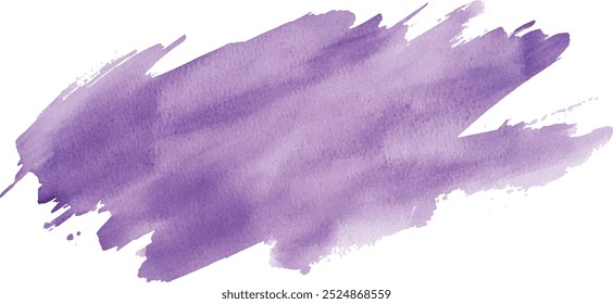 Traçado de pincel roxo isolado no plano de fundo. Pintar o vetor de traçado do pincel para tinta, elemento de design grunge, faixa de sujeira, projeto de aquarela, textura suja. Traçado de pincel na moda, ilustração de vetor