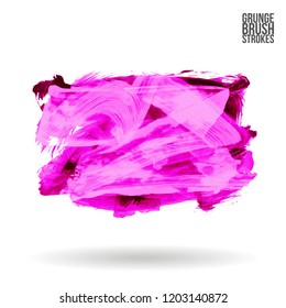 Purple brush stroke and texture. Grunge vector abstract hand - painted element. Underline and border design.