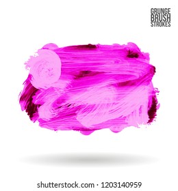 Purple brush stroke and texture. Grunge vector abstract hand - painted element. Underline and border design.
