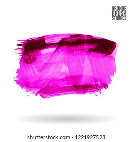 Purple brush stroke and texture. Grunge vector abstract hand - painted element. Underline and border design.