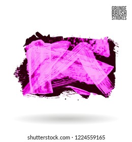 Purple brush stroke and texture. Grunge vector abstract hand - painted element. Underline and border design.