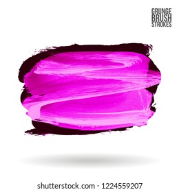 Purple brush stroke and texture. Grunge vector abstract hand - painted element. Underline and border design.