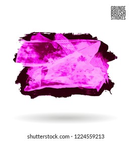 Purple brush stroke and texture. Grunge vector abstract hand - painted element. Underline and border design.