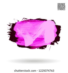 Purple brush stroke and texture. Grunge vector abstract hand - painted element. Underline and border design.