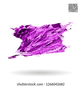Purple brush stroke and texture. Grunge vector abstract hand - painted element. Underline and border design.