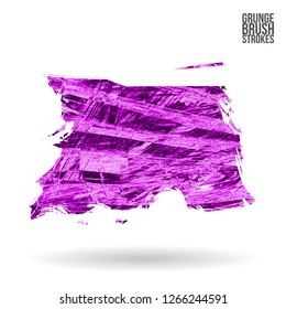 Purple brush stroke and texture. Grunge vector abstract hand - painted element. Underline and border design.