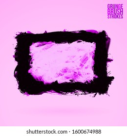 Purple brush stroke and texture. Grunge vector abstract hand - painted element. Underline and border design.