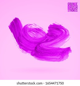 violetter Pinselstrich und Textur. Abstrakte Vektorillustration Grunge - gemalt Element. Unterstreichen und Grenzdesign.