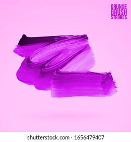 violetter Pinselstrich und Textur. Abstrakte Vektorillustration Grunge - gemalt Element. Unterstreichen und Grenzdesign.