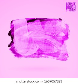 Pincel púrpura y textura. Grunge vectorial abstracto de la mano - elemento pintado. Diseño de subrayado y borde.
