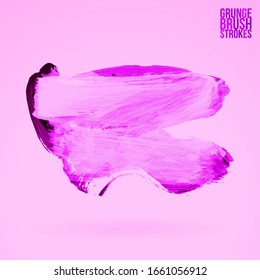 Pincel púrpura y textura. Grunge vectorial abstracto de la mano - elemento pintado. Diseño de subrayado y borde.