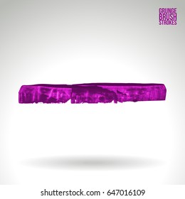 Purple brush stroke and texture. Grunge vector abstract hand - painted element. Underline and border design.