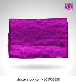 Purple brush stroke and texture. Grunge vector abstract hand - painted element. Underline and border design.