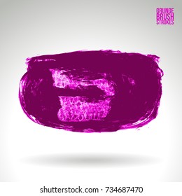 Purple brush stroke and texture. Grunge vector abstract hand - painted element. Underline and border design.