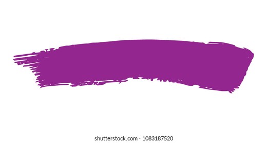 Purple Brushes Grunge Paint stripe. Distressed Vector Brush Stroke. Color Modern Textured banner. Dirty Artistic Design Elements. Creative Design Elements. Perfect For Logo, Banner, Icon. 