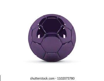 Purple bue soccer ball on white background. Realistic 3d Blue football ball. Blue football ball.