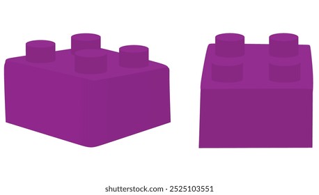 Purple   building block. vector illustration
