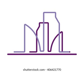 purple building cityscape skyscraper construction architecture image icon logo