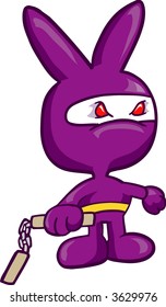 Purple Bunny Ninja Vektorgrafik