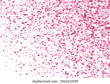 Purple Burst Heart Wallpaper. Red Friendship Texture. Pink Confetti Petals. Rose Pattern Background. Event Frame.