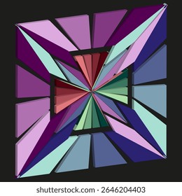 Purple burst pattern. Radial explosion design. Vector starburst illustration. Abstract geometric symbol.