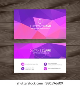 Purple Business Card With Abstract Shape