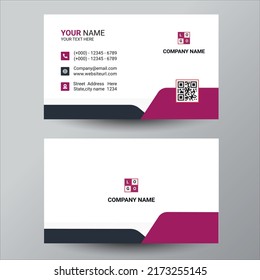 Purple business card design. modern wavy theme, double-sided business card design.