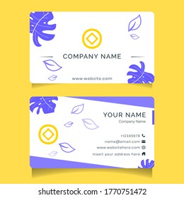 Purple Business Card Template, Modern vector graphic Design 