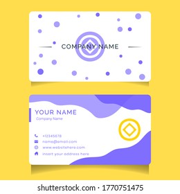 Purple Business Card Template, Modern vector graphic Design 