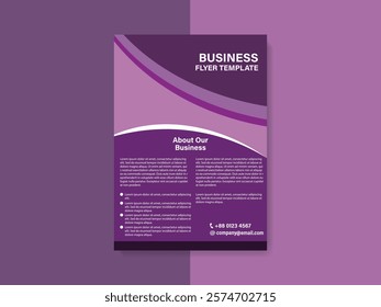 A purple business flyer template design 