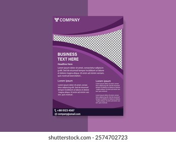 A purple business flyer template design 