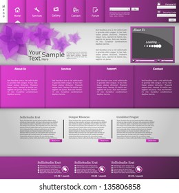 purple business website template, with video player,