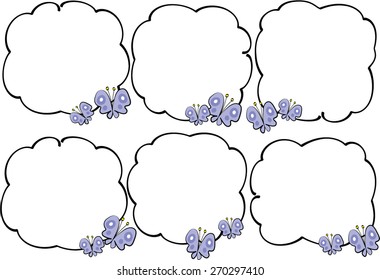 purple butterflies with speech bubble