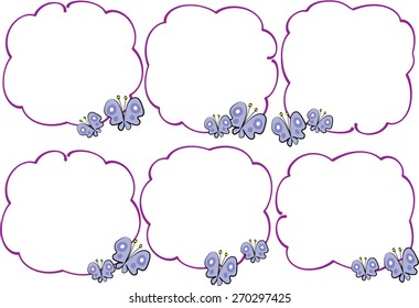 purple butterflies with speech bubble