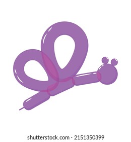 purple butterfly balloon on white background