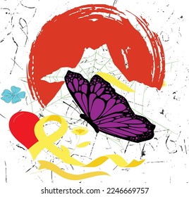 mariposa púrpura revoloteando en