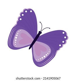 purple butterfly icon on white background