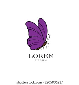 purple butterfly logo vector design