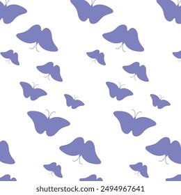 Purple Butterfly Seamless Pattern Design