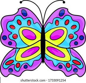 purple butterfly vector decoration insect