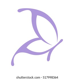 Purple Butterfly Vector Logo Template